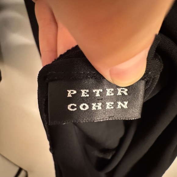 Peter Cohen Black Silk Blend Collared Dress | Minimalist Long Sleeve Dress | Med - Picture 8 of 11